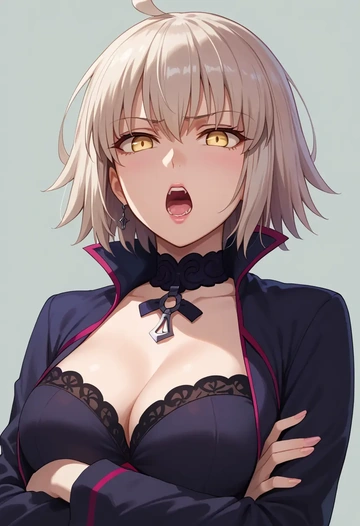 fate_(series),jeanne_d'arc_alter_(ver._shinjuku_1999)_(fate),mesh graffiti top,dolphin shorts  - AI generated anime art