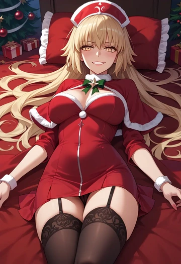 fate_(series),jeanne_d'arc_alter_santa_lily_(fate),nurse pantyhose,mini skirt, sexy  - AI generated anime art