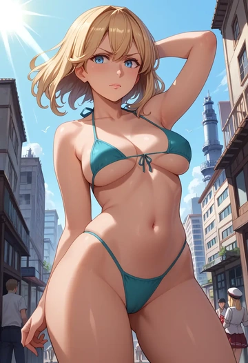 kantai_collection,jervis_(kancolle),tiny bikini,sexy  - AI generated anime art