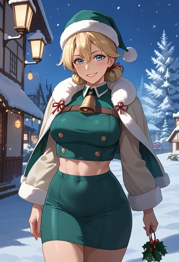 kantai_collection,jervis_(kancolle),Christmas,dress  - AI generated anime art