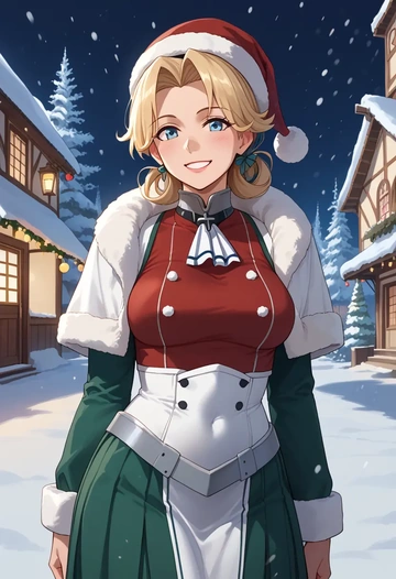 kantai_collection,jervis_(kancolle),Christmas,dress  - AI generated anime art