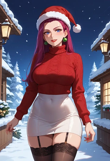 pokemon,jessie_(pokemon),sweater,stockings,Thigh garters  - AI generated anime art