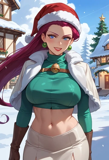 pokemon,jessie_(pokemon),Christmas,dress  - AI generated anime art