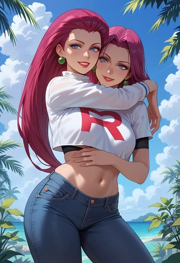 pokemon,jessie_(pokemon),crop top  - AI generated anime art