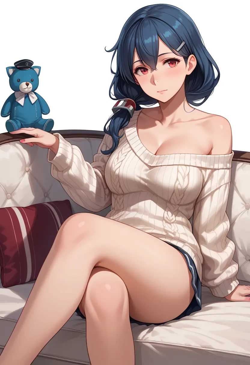 kantai_collection,jingei_(kancolle),off-shoulder,sweater  - 