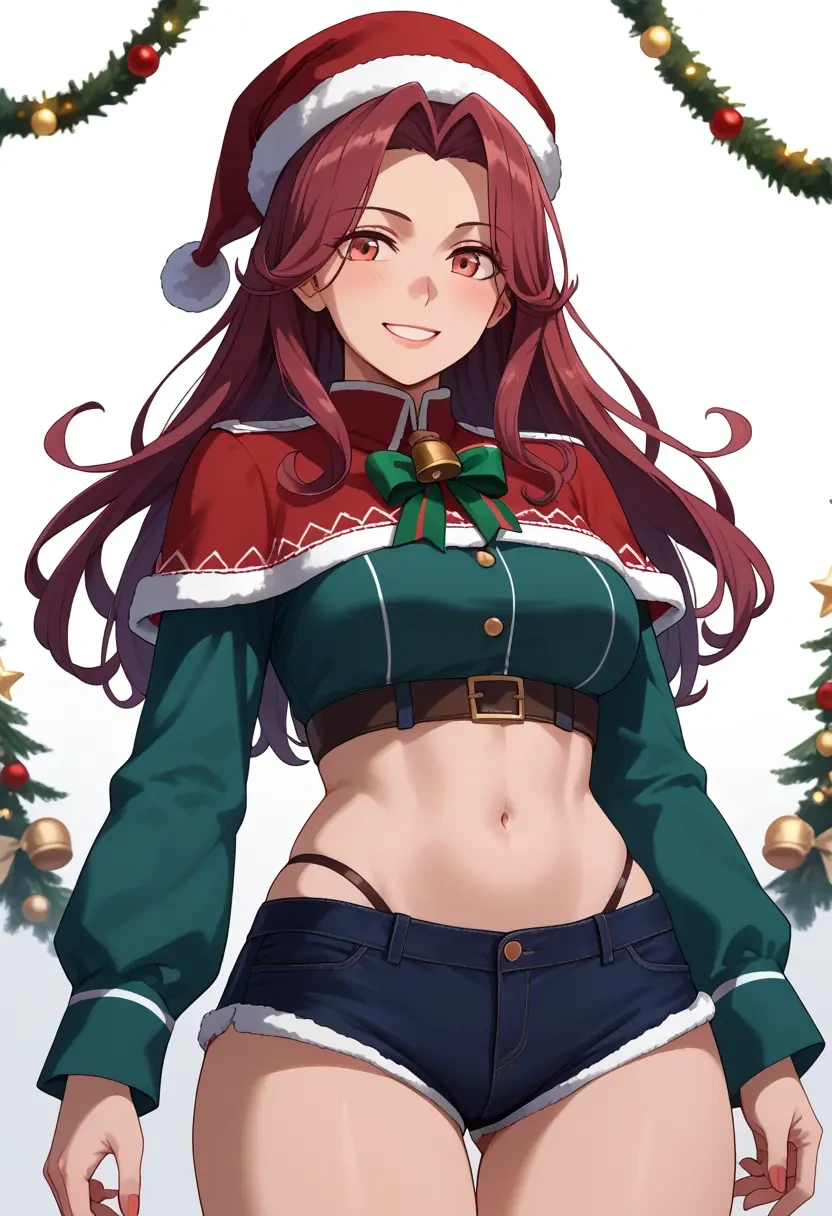 kantai_collection,jingei_(kancolle),Christmas,red velvet shorts  - 