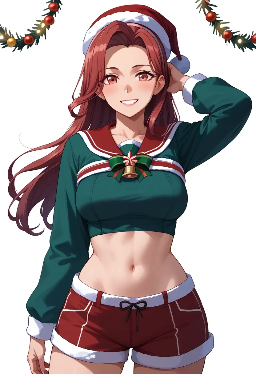 kantai_collection,jingei_(kancolle),Christmas,red velvet shorts  - 