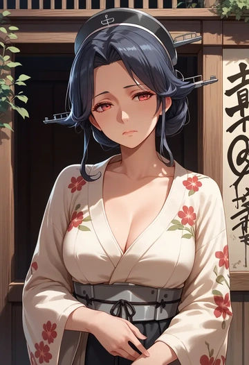 kantai_collection,jingei_(kancolle),floral graffiti blouse,dolphin shorts  - AI generated anime art