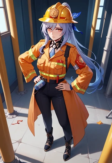 star rail,jingliu,firefighter  - AI generated anime art