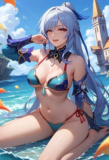 star rail,jingliu,bikini,rainbow-colored,sexy  - AI generated anime art