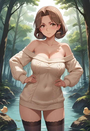 kantai_collection,jintsuu_(kancolle),off-shoulder,sweater  - AI generated anime art