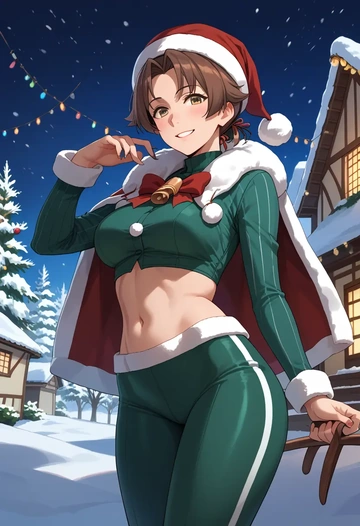 kantai_collection,jintsuu_(kancolle),Christmas,dress  - AI generated anime art