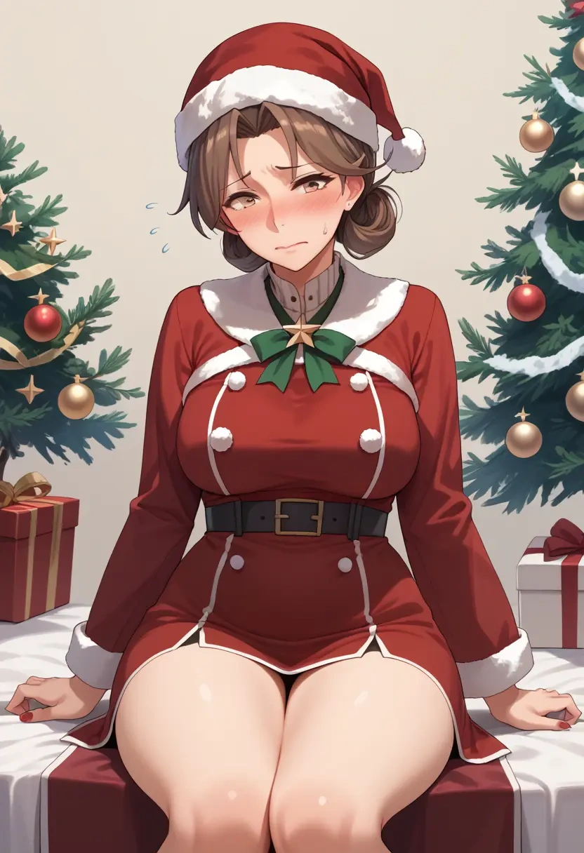 kantai_collection,jintsuu_(kancolle),Christmas,red velvet dress  - 