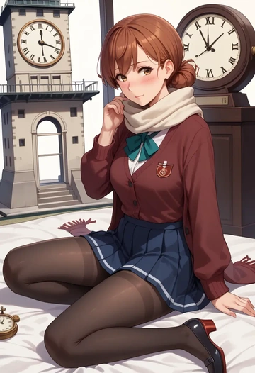 kantai_collection,jintsuu_(kancolle),winter,student uniform,cardigan  - AI generated anime art