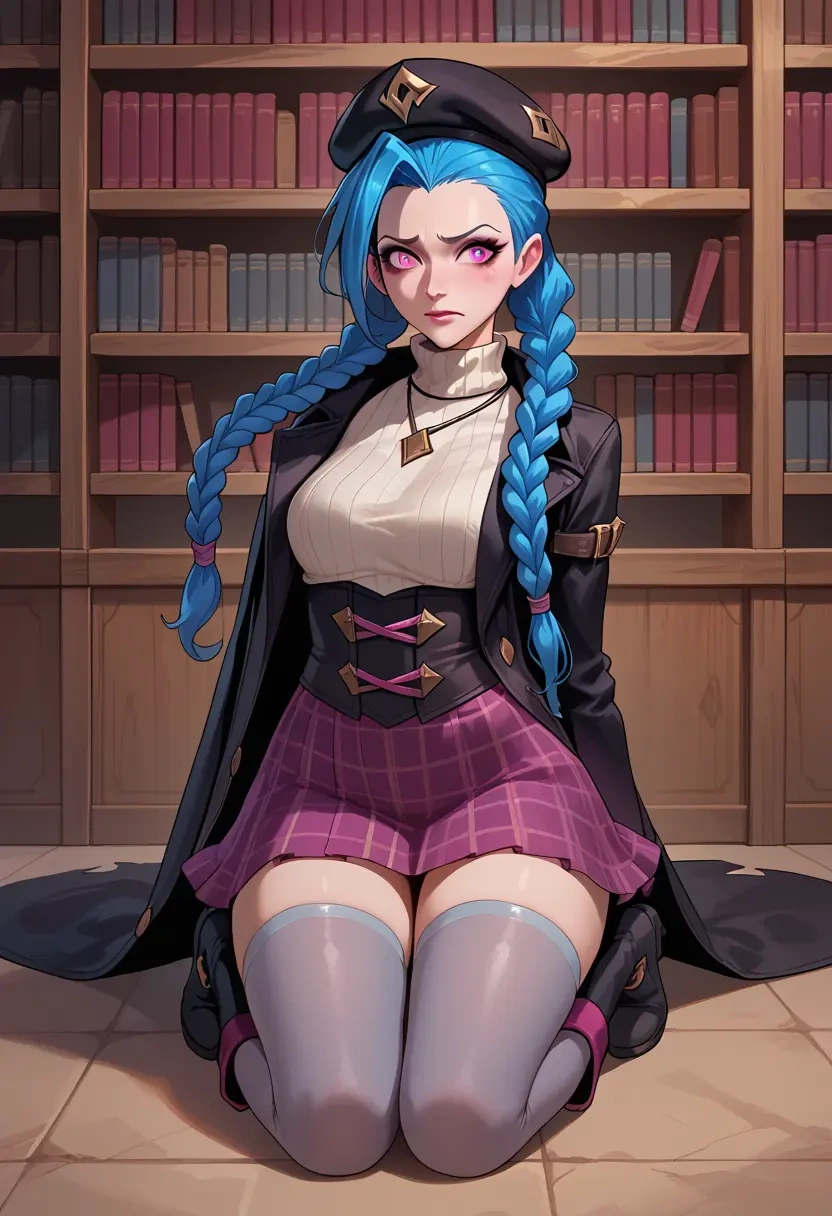 league_of_legends,jinx_(league_of_legends),winter,student uniform,pea coat  - 