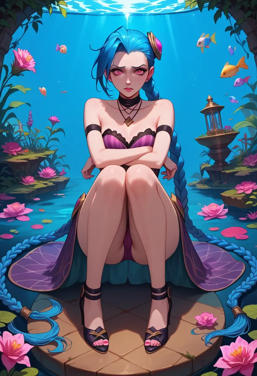 league_of_legends,jinx_(league_of_legends),gown,strapless,mermaid silhouette  - 