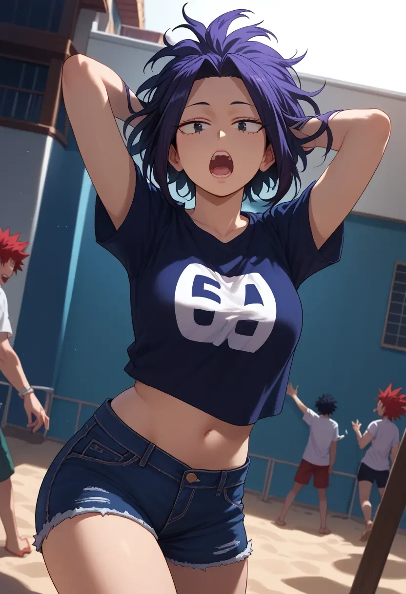 boku_no_hero_academia,jirou_kyouka,denim shorts  - 