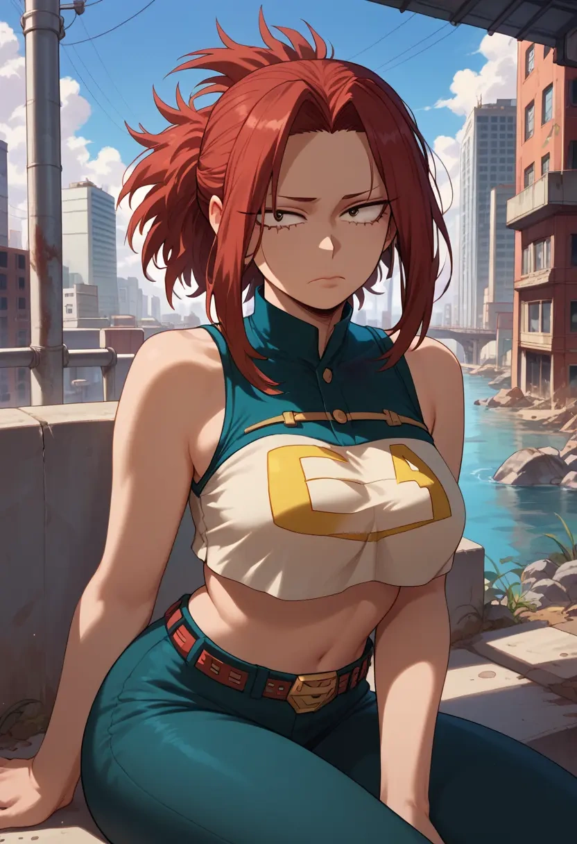 boku_no_hero_academia,jirou_kyouka,crop top,athletic shorts  - 