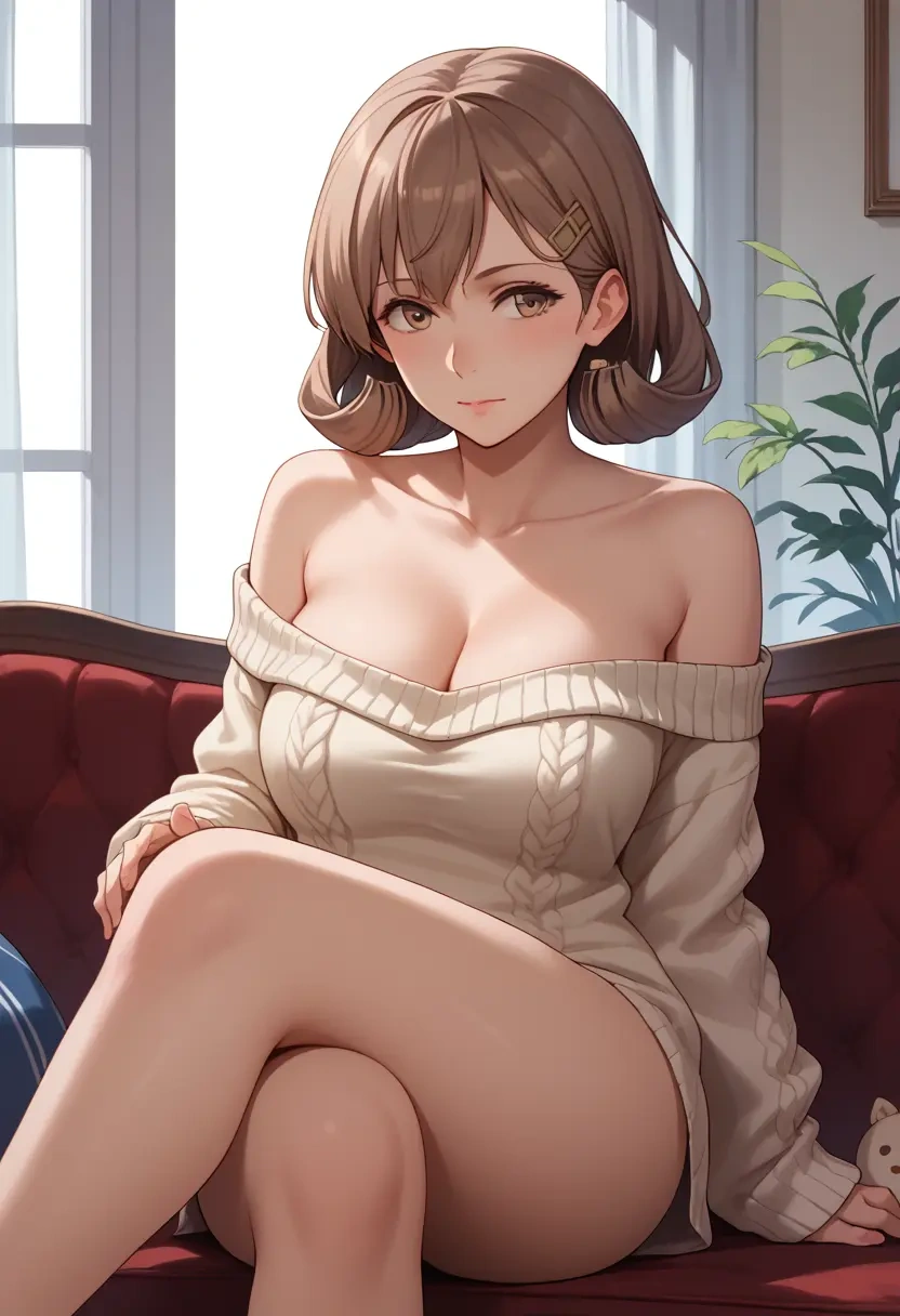 kantai_collection,johnston_(kancolle),off-shoulder,sweater  - 