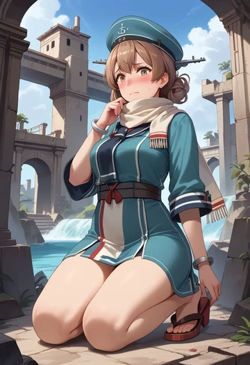 kantai_collection,johnston_(kancolle),spring,elegant woman,bodycon dress  - AI generated anime art