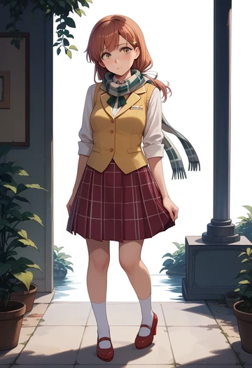 kantai_collection,johnston_(kancolle),spring,student uniform,vest  - AI generated anime art