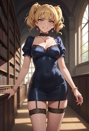 idolmaster,jougasaki_rika,secretary,stockings,sexy, panties  - AI generated anime art