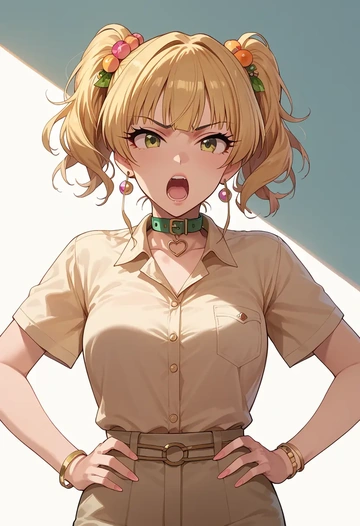 idolmaster,jougasaki_rika,polo shirt,tennis skirt  - AI generated anime art