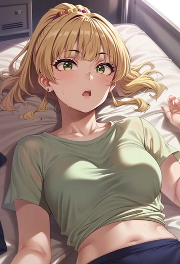 idolmaster,jougasaki_rika,running shirt,shorts,sneakers  - AI generated anime art