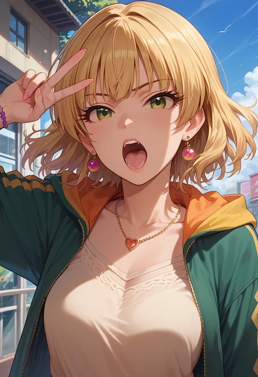 idolmaster,jougasaki_rika,crop windbreaker,shorts  - 