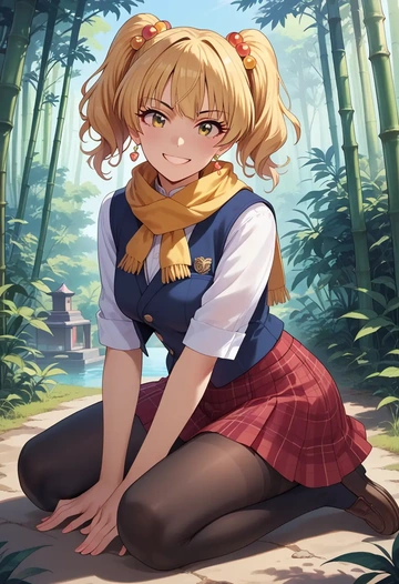 idolmaster,jougasaki_rika,winter,student uniform,vest  - AI generated anime art