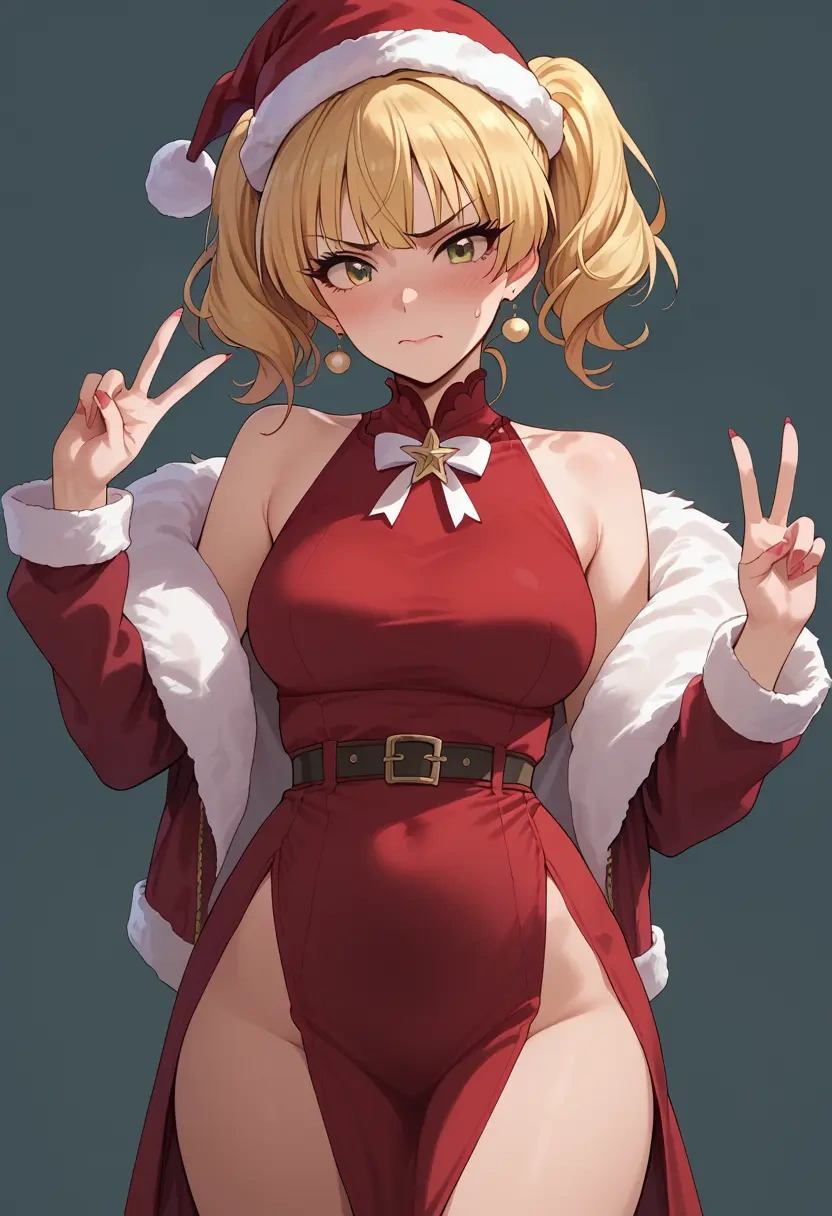 idolmaster,jougasaki_rika,Christmas,red velvet dress  - 