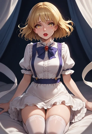 touhou,joutouguu_mayumi,secretary,stockings  - AI generated anime art