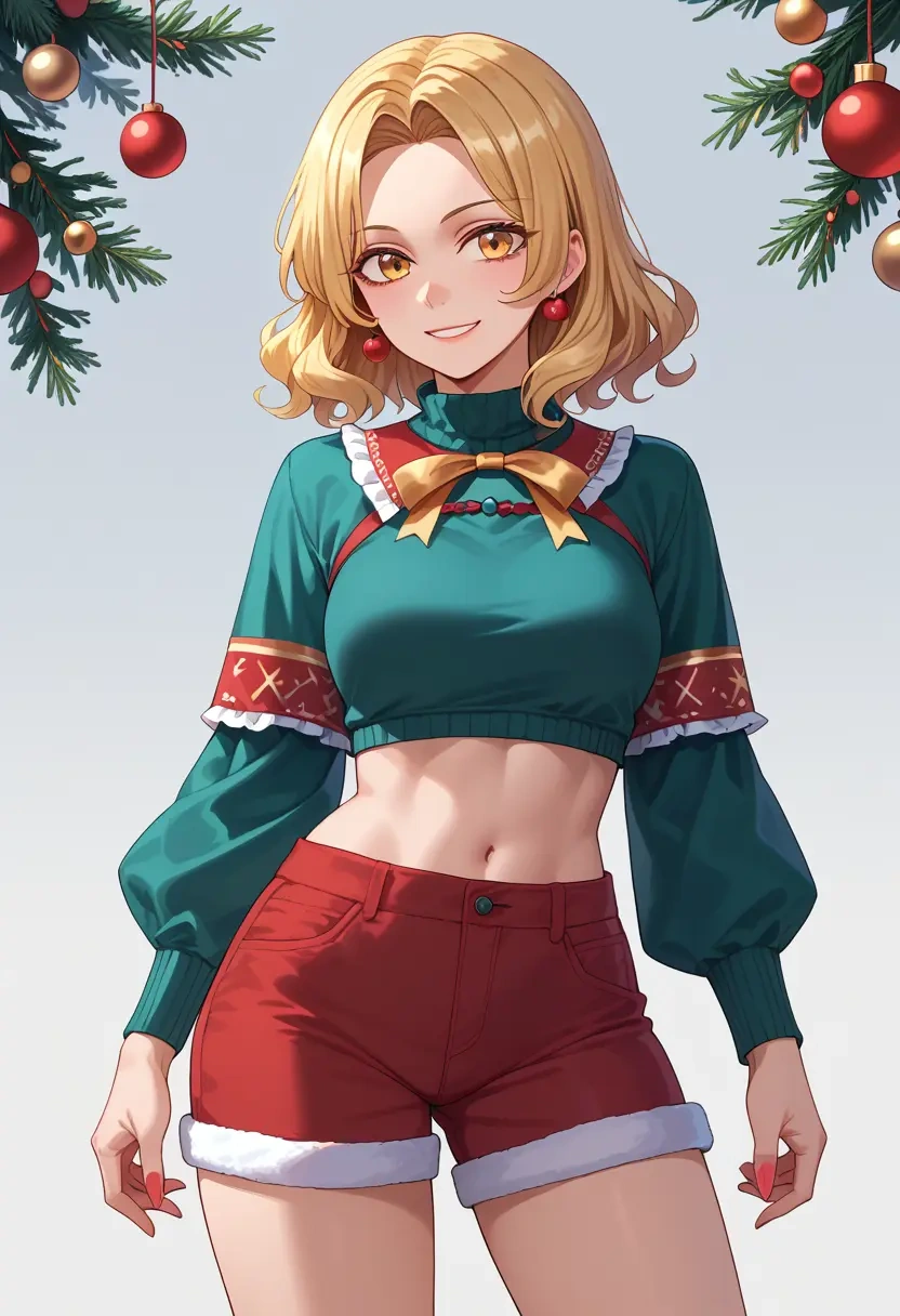 touhou,joutouguu_mayumi,Christmas,red velvet shorts  - 