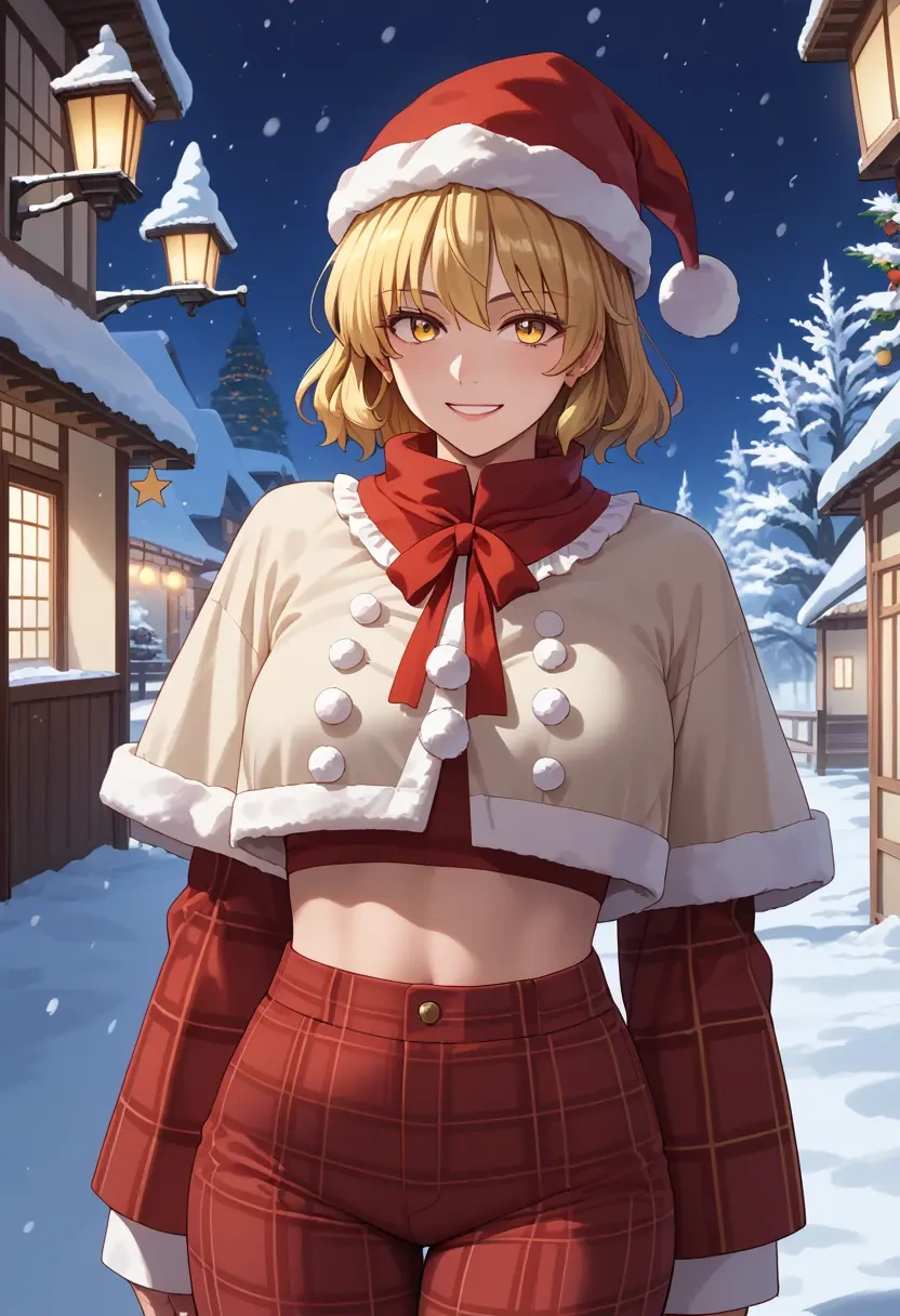 touhou,joutouguu_mayumi,Christmas,plaid trousers  - 