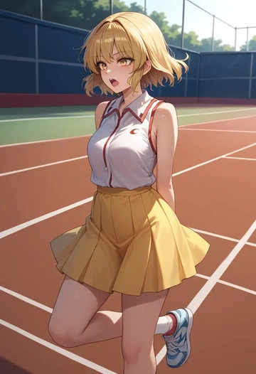 touhou,joutouguu_mayumi,tennis skirt  - AI generated anime art