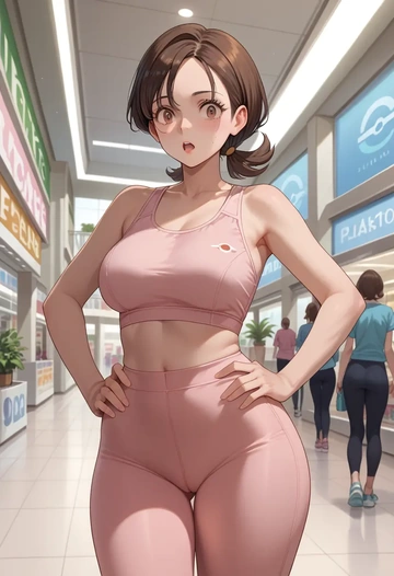 pokemon,juliana_(pokemon),yoga shorts, bra  - AI generated anime art