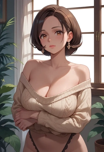 pokemon,juliana_(pokemon),thong,sweater,sexy  - AI generated anime art