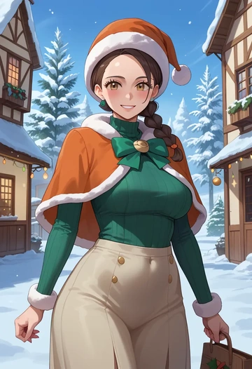 pokemon,juliana_(pokemon),Christmas,dress  - AI generated anime art