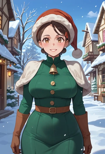 pokemon,juliana_(pokemon),Christmas,dress  - AI generated anime art