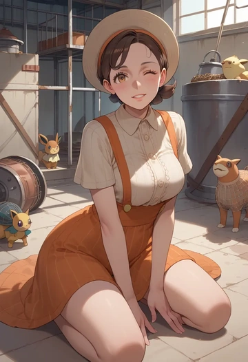 pokemon,juliana_(pokemon),sleeveless top,bike shorts  - AI generated anime art