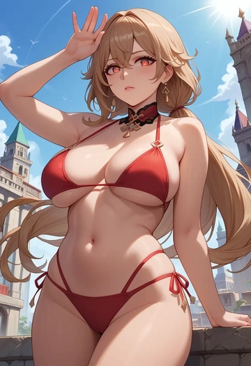 genshin_impact,jumpy_dumpty,bikini  - AI generated anime art