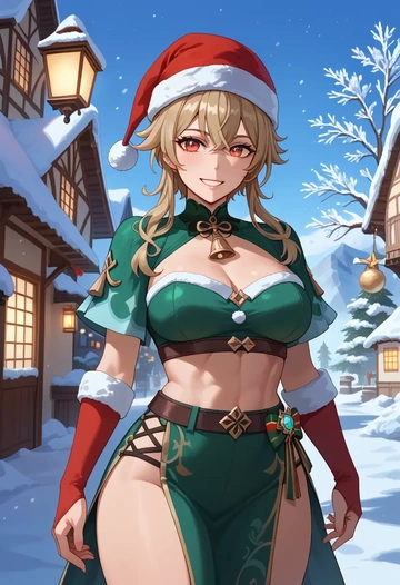 genshin_impact,jumpy_dumpty,Christmas,dress  - AI generated anime art