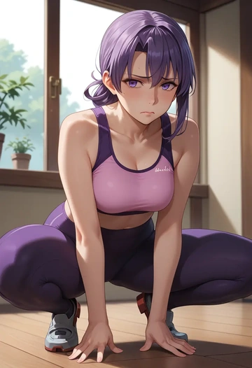 kantai_collection,jun'you_(kancolle),yoga shorts, bra  - AI generated anime art