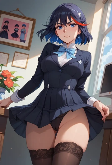 kill_la_kill,junketsu,secretary, stockings  - AI generated anime art