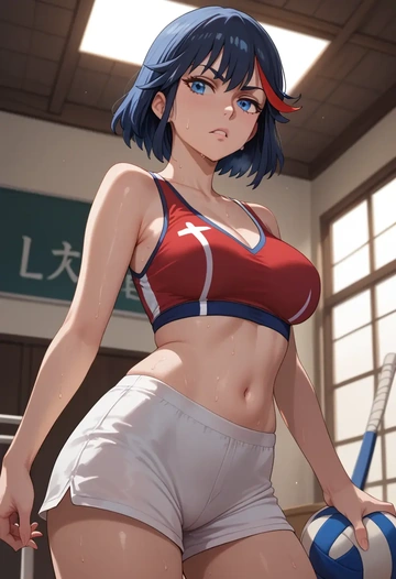 kill_la_kill,junketsu,volleyball uniform  - AI generated anime art