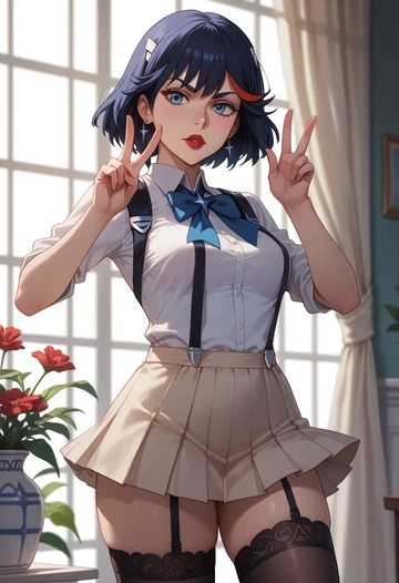 kill_la_kill,junketsu,secretary,stockings  - AI generated anime art