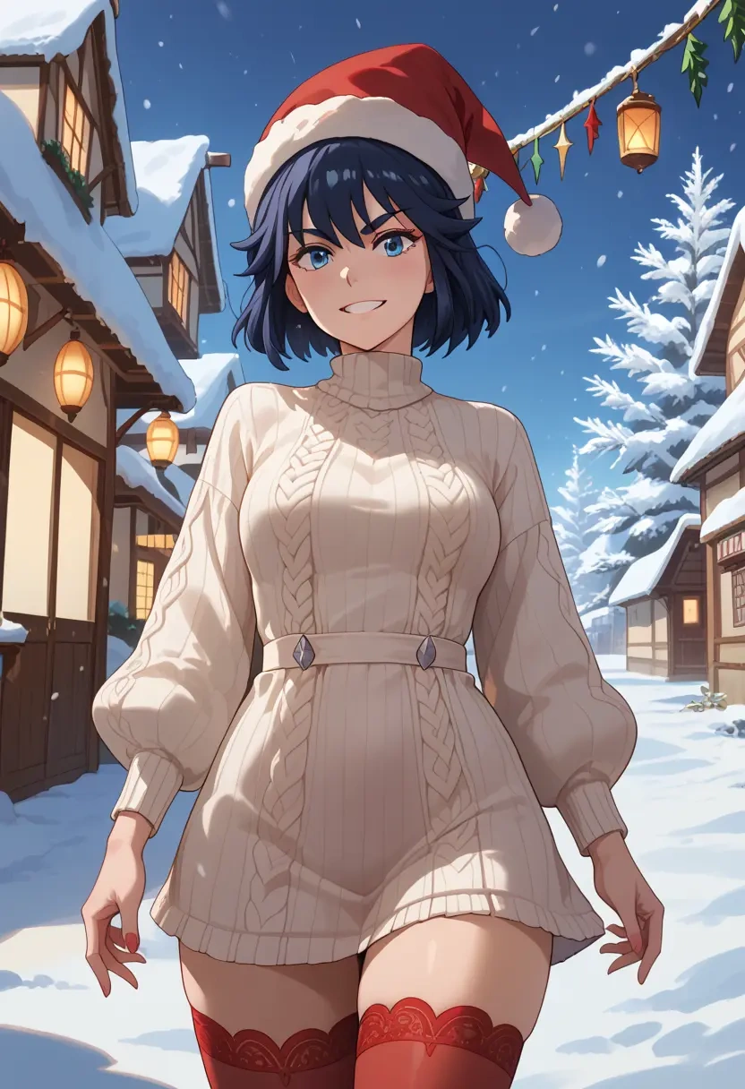 kill_la_kill,junketsu,Christmas,sweater dress,stockings  - 