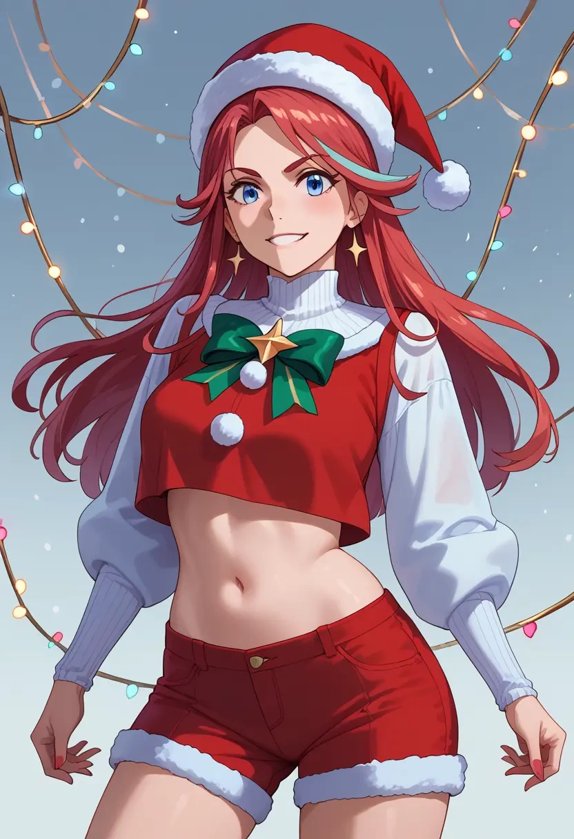 kill_la_kill,junketsu,Christmas,red velvet shorts  - 