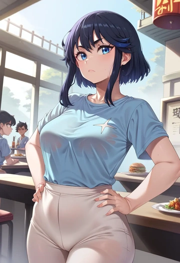 kill_la_kill,junketsu,running shirt,shorts,sneakers  - AI generated anime art