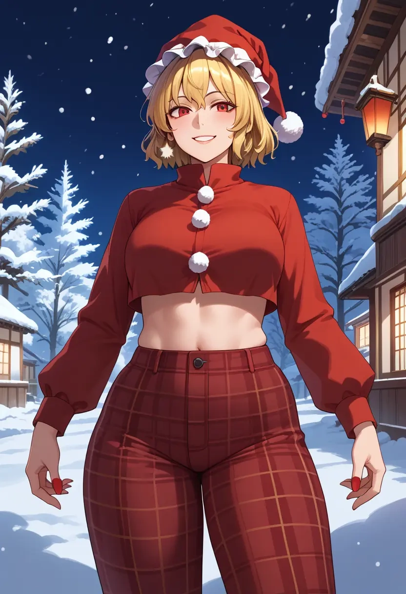 touhou,junko_(touhou),Christmas,plaid trousers  - 